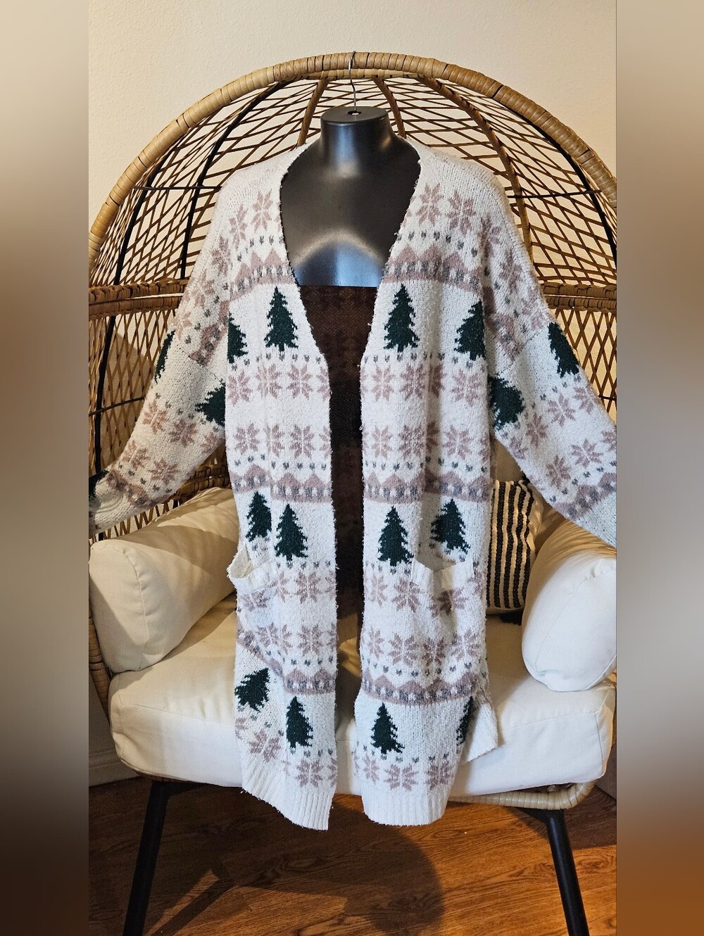 Maurices Snowflake Fair Isle Cardigan - open front